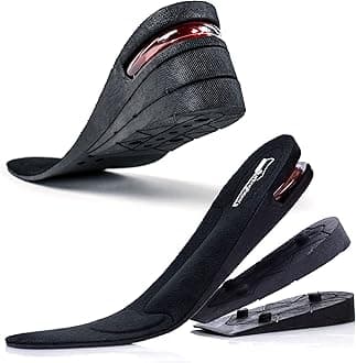 Shoe Lifts for Men and Women | Elevated, Cushioned Heel Inserts and Arch Support Insoles | Lifted, Supportive Comfort and Breathable, Black, 2.75" Height