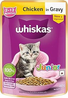 Whiskas Wet Food For Kittens (2-12 Months), Chicken In Gravy Flavour, 85G, 1 Count