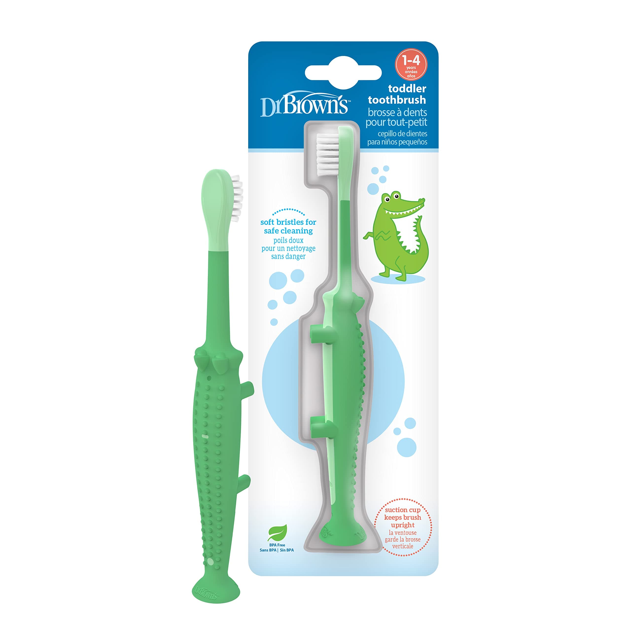 Dr. Brown's Crocodile Toddler Toothbrush, Green
