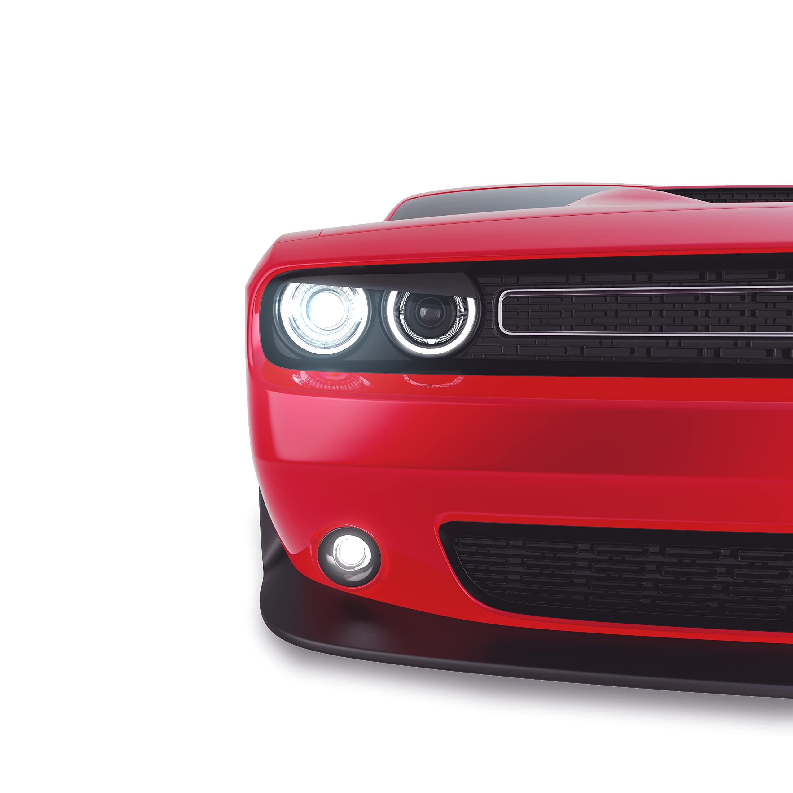 Headlight eyelids for Dodge Challenger accessories. Angry Eyes covers attaches to headlight bezel. Fits sxt, gt, rt, shaker, ta, scat pack, srt, 392, hellcat, demon, hemi etc.