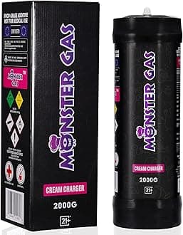 Whipped Cream Charger Nitrous Oxide Tank 3.3L N2O Whip Cream Charger 2000g, 1 Pack