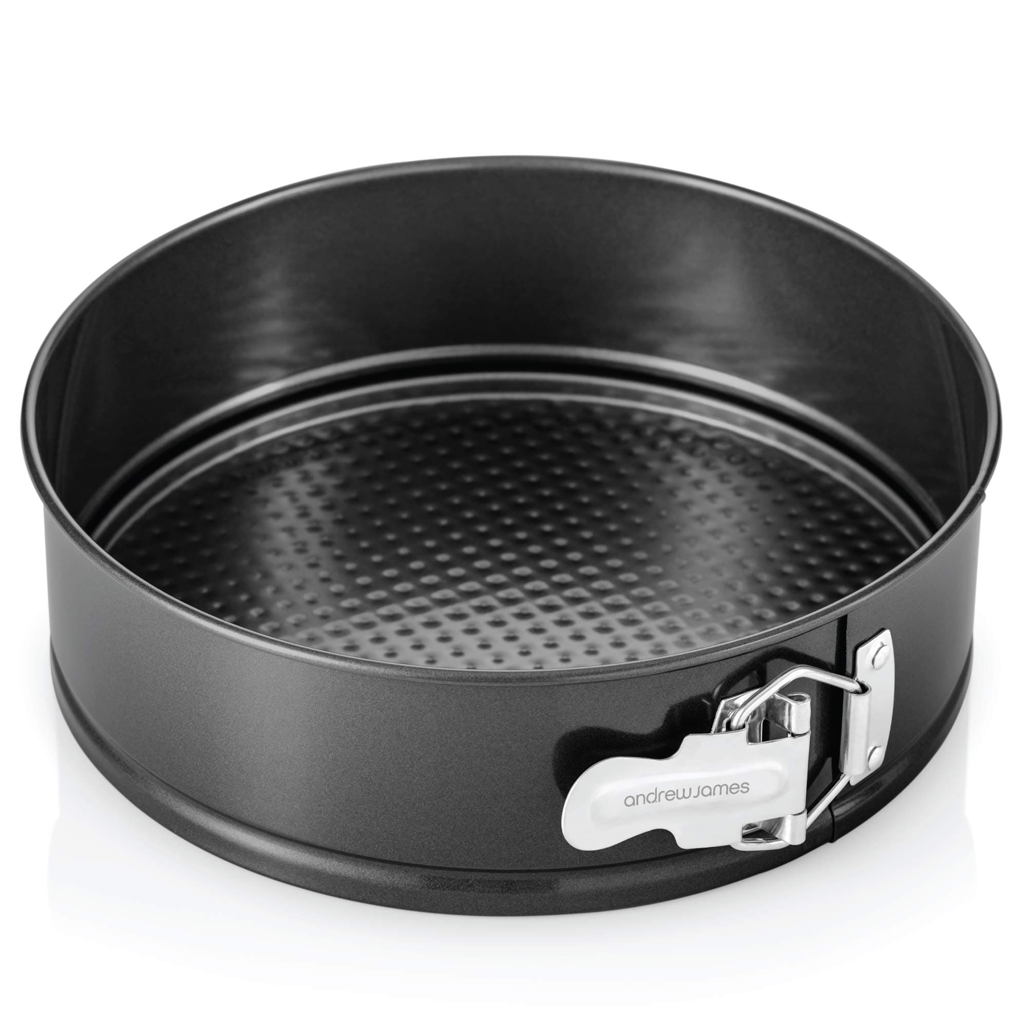 Andrew James Springform Cake Tin Round | Large Baking Tin with Loose Base | 10 Inch / 26cm Diameter | 6.5cm Depth | Non-Stick | Carbon Steel