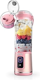 Ninja Blast Portable Blender, Cordless, 18oz. Vessel, Personal Blender For-Shakes and Smoothies, BPA Free, Leakproof-Lid and Sip Spout, USB-C Rechargeable, Dishwasher Safe Parts, Tinted Pink, BC151PK
