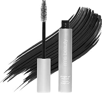 RMS Beauty Straight Up Volumizing Peptide Mascara, Blackest Black - Add Volume, Lift & Nourishment to Lashes - Pro Peptide & Tri-Locking System for Long-Lasting Wear (0.34 fl oz / 10ml)