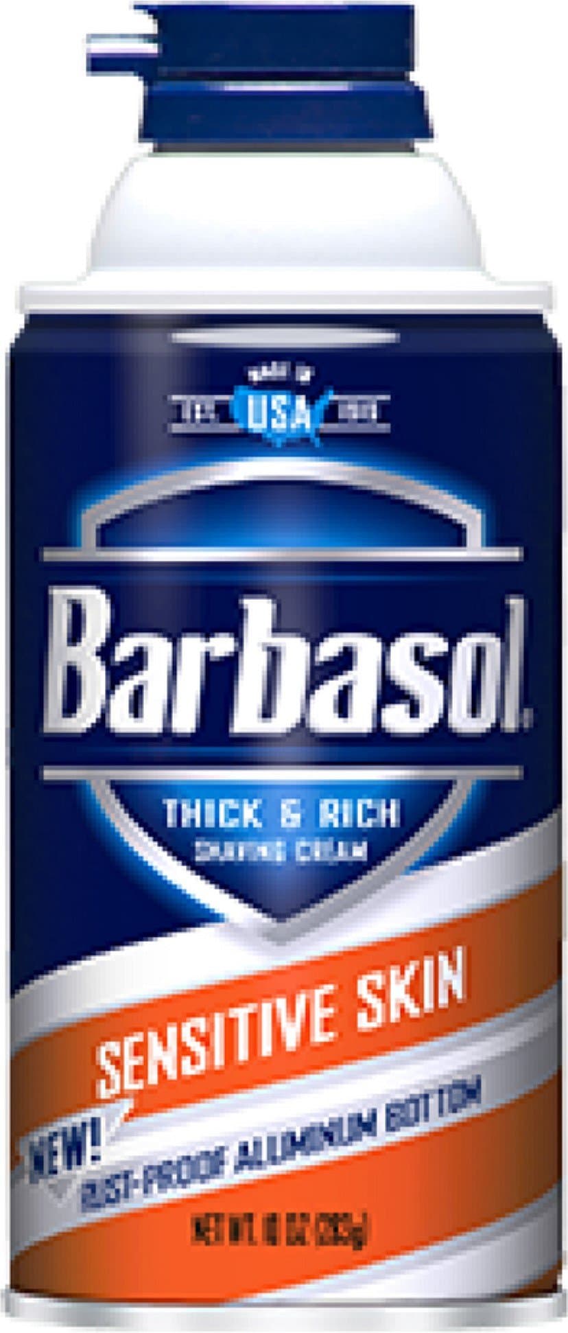 BarbasolThick & Rich Shaving Cream, Sensitive Skin 10 oz (Pack of 9)