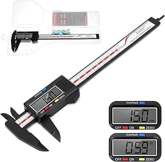 Digital Caliper, Esydon Upgraded Calipers 6 inch, Measuring Tool, Electronic Ruler, with Large LCD Screen, Auto-Off Feature, Inch and Millimeter Conversion, Plastic Case, Perfect for Household, DIY