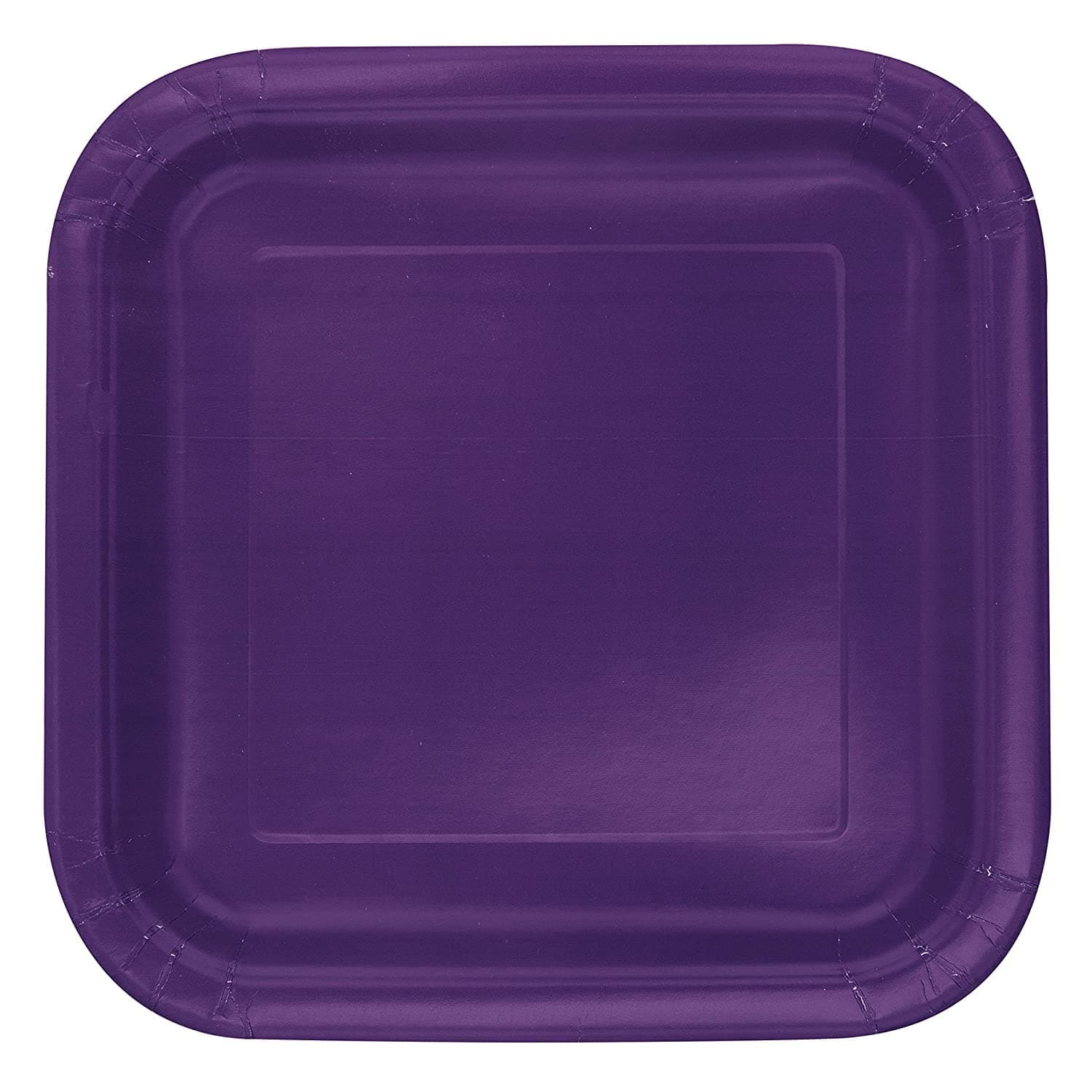 Deep Purple Square Dinner Plates - 7" (Pack Of 14) - Premium Quality Paper - Perfect For Parties & Events