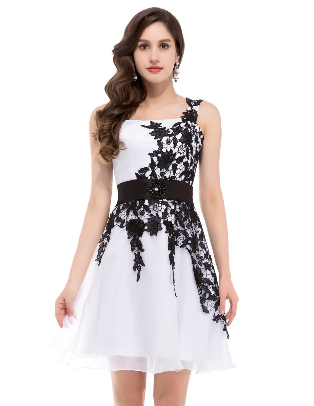 Elegant Black & White Evening Ball Gowns Size 6