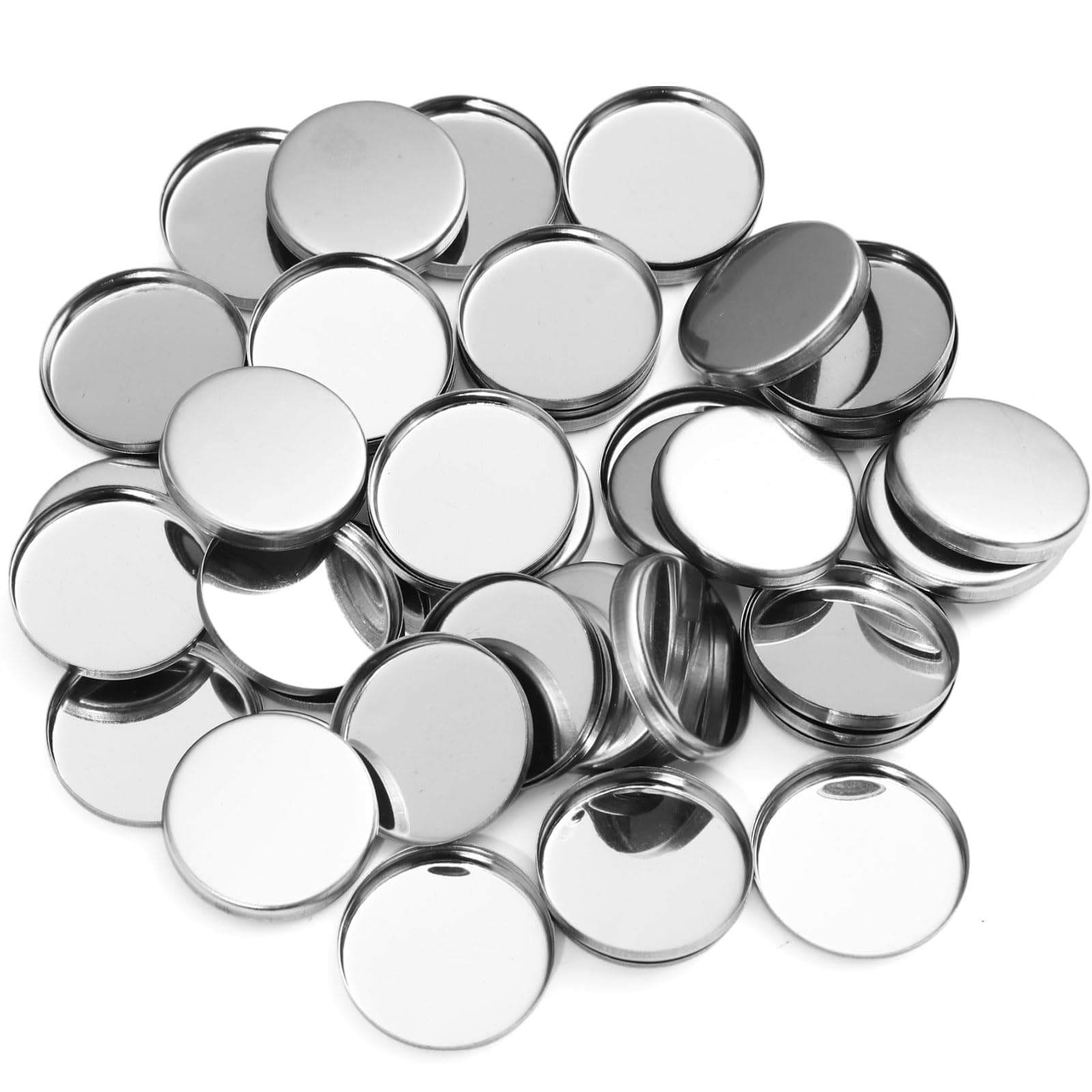 Pangda 50 Pack Empty Round Metal Tin Palette Pans Cosmetic Eyeshadow Blush Lipstick Organizer Size 26 mm for Magnets Cosmetic Palettes