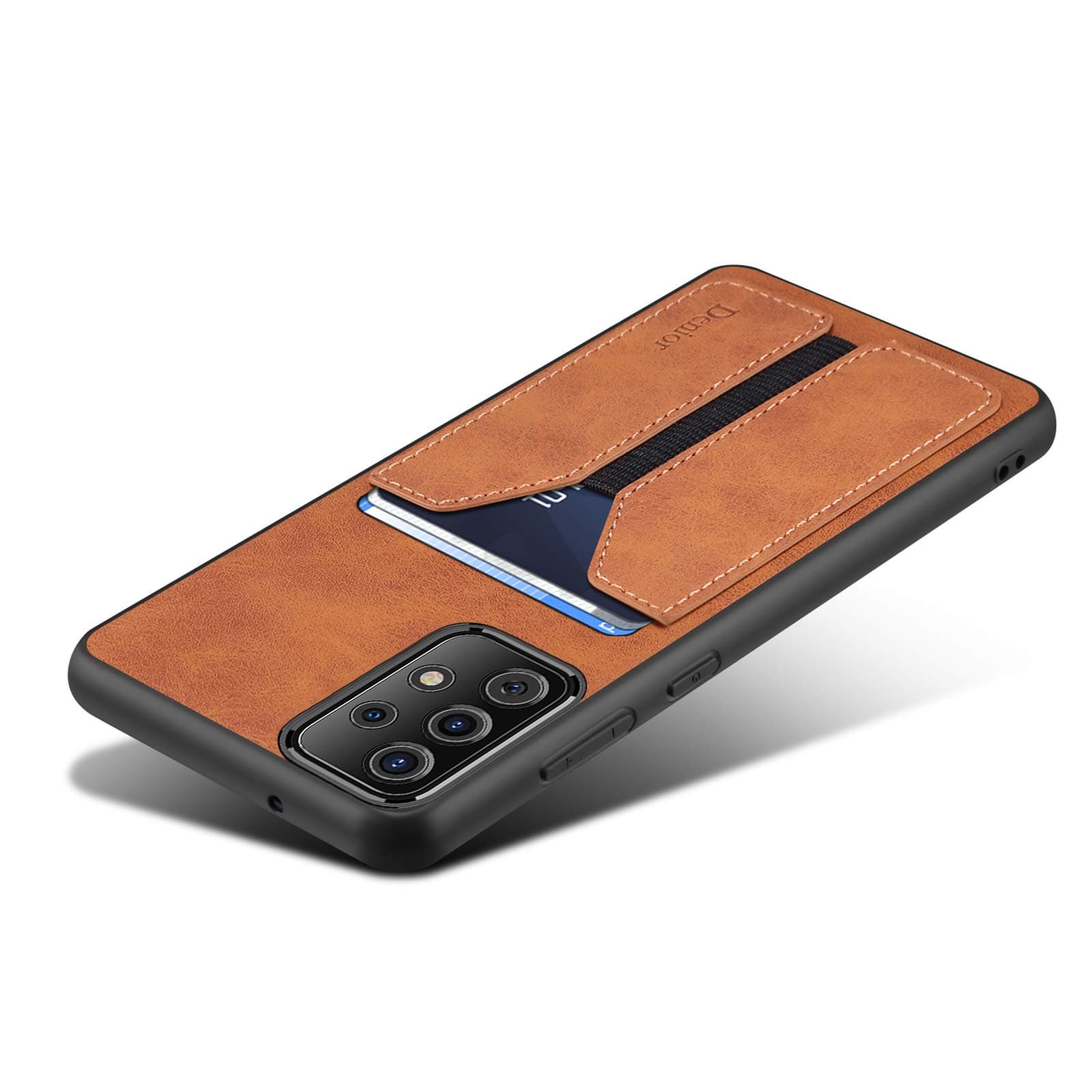 Kowauri for Galaxy A72 5G Case,-A72 5G PU Leather Wallet Case with Credit Card Slot Holder Ultra Slim Protector Case for Samsung Galaxy A72 5G (Khaki)