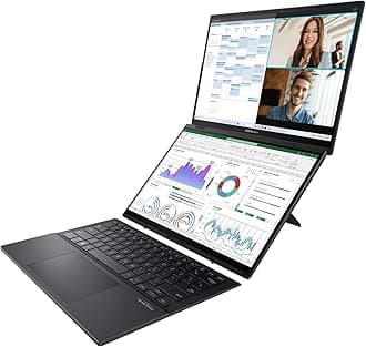 EXCaliberPC [2025] ASUS Zenbook Duo UX8406CA-PS99T (Intel Core Ultra 9 285H, 32GB RAM, 1TB NVMe SSD, 14" 120Hz OLED Touch, Windows 11) Touchscreen Laptop
