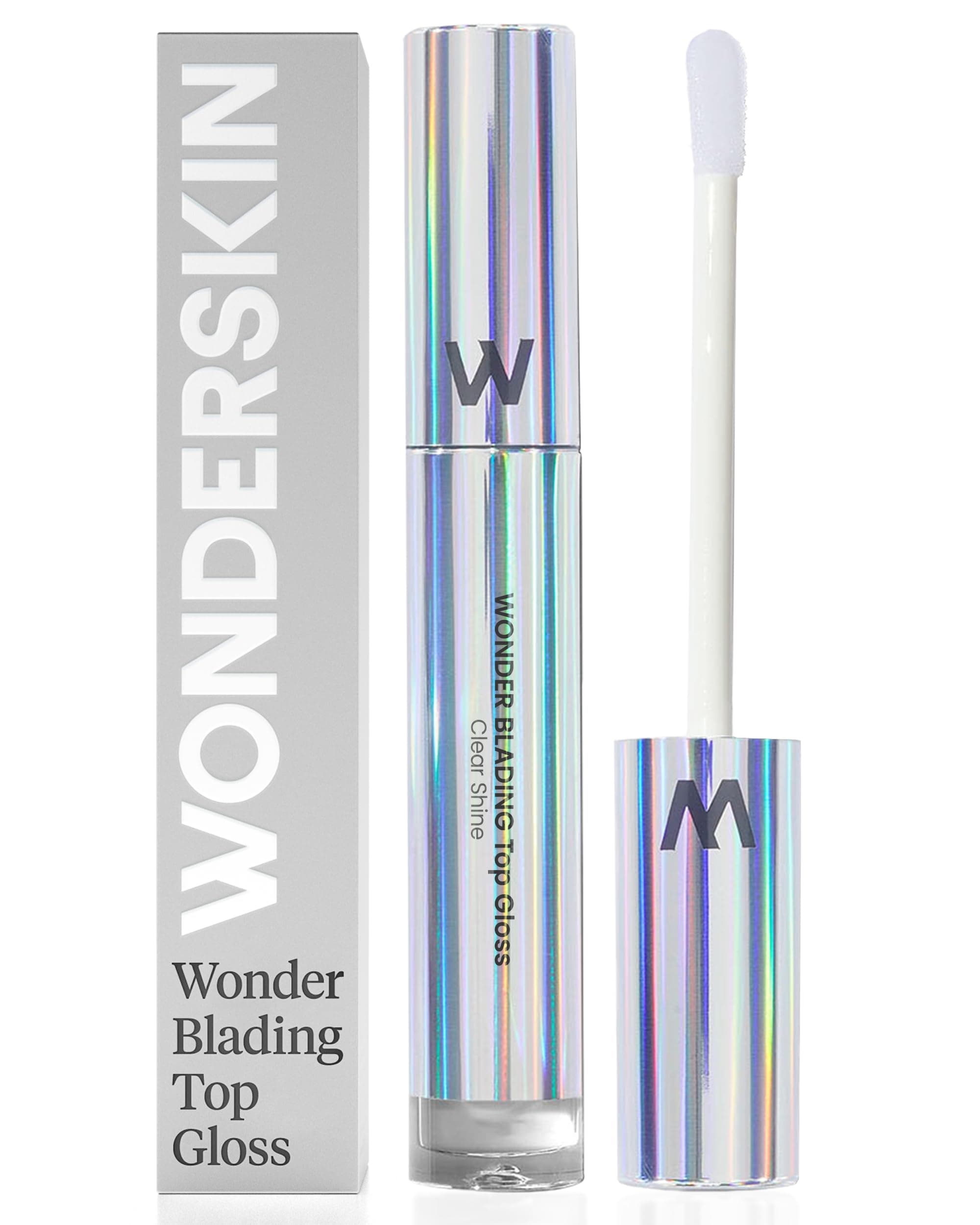 Lip Gloss Blading Top Gloss, Clear Glitter Lip Gloss, Hydrating and High Shine Finish Lip Makeup (Clear Shine)