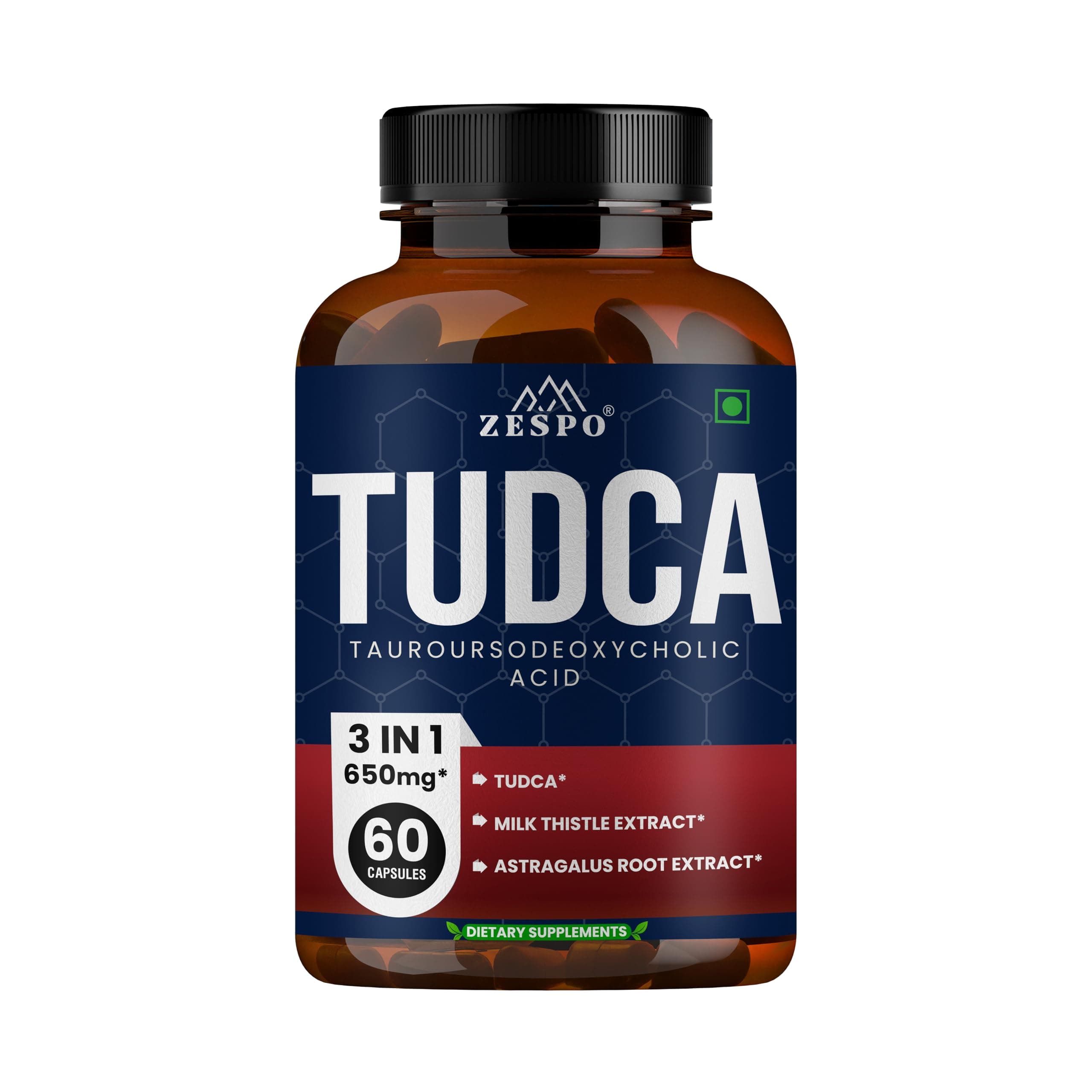 Zespo Premium Liver Support Blend - Tudca With Milk Thistle & Astragalus Capsule For Detoxification, Digestive Health & Immune Boost