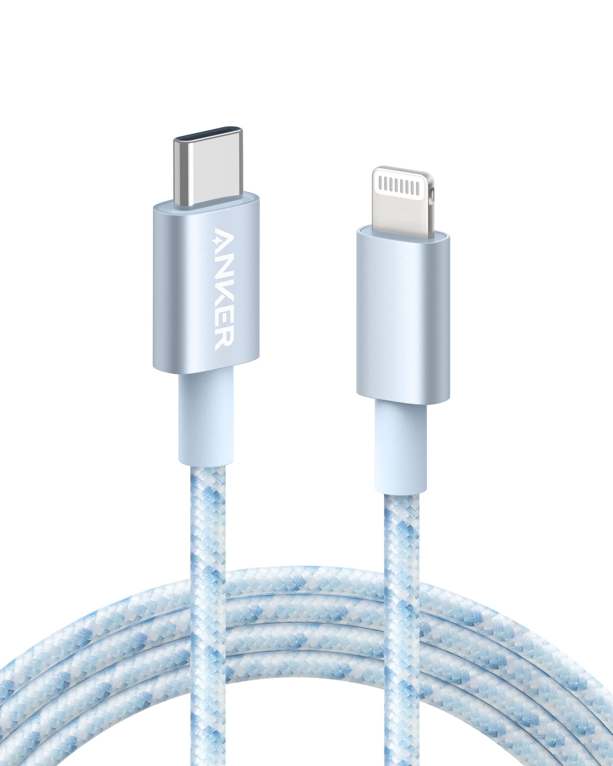 Anker New Nylon USB C to Lightning Cable, Apple MFi Certified for iPhone 14 Series, and More (6FT,Blue)