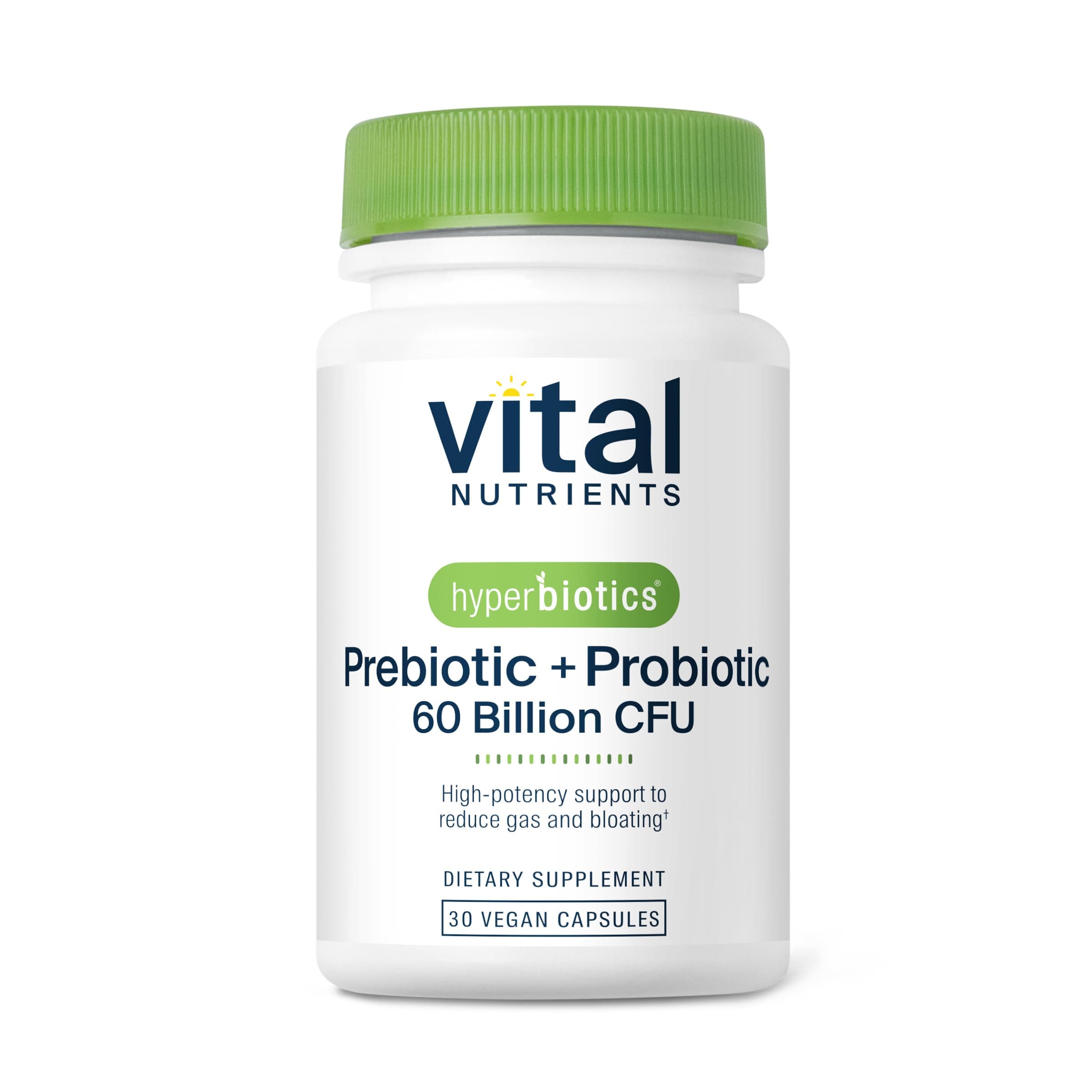 Pre Pro Vegan Probiotics + Prebiotics | 60 Billion CFU | Daily Probiotic for Women and Men | Advanced Strength Digestive and Immune Health Support | Gluten and Dairy Free | 30 Capsules