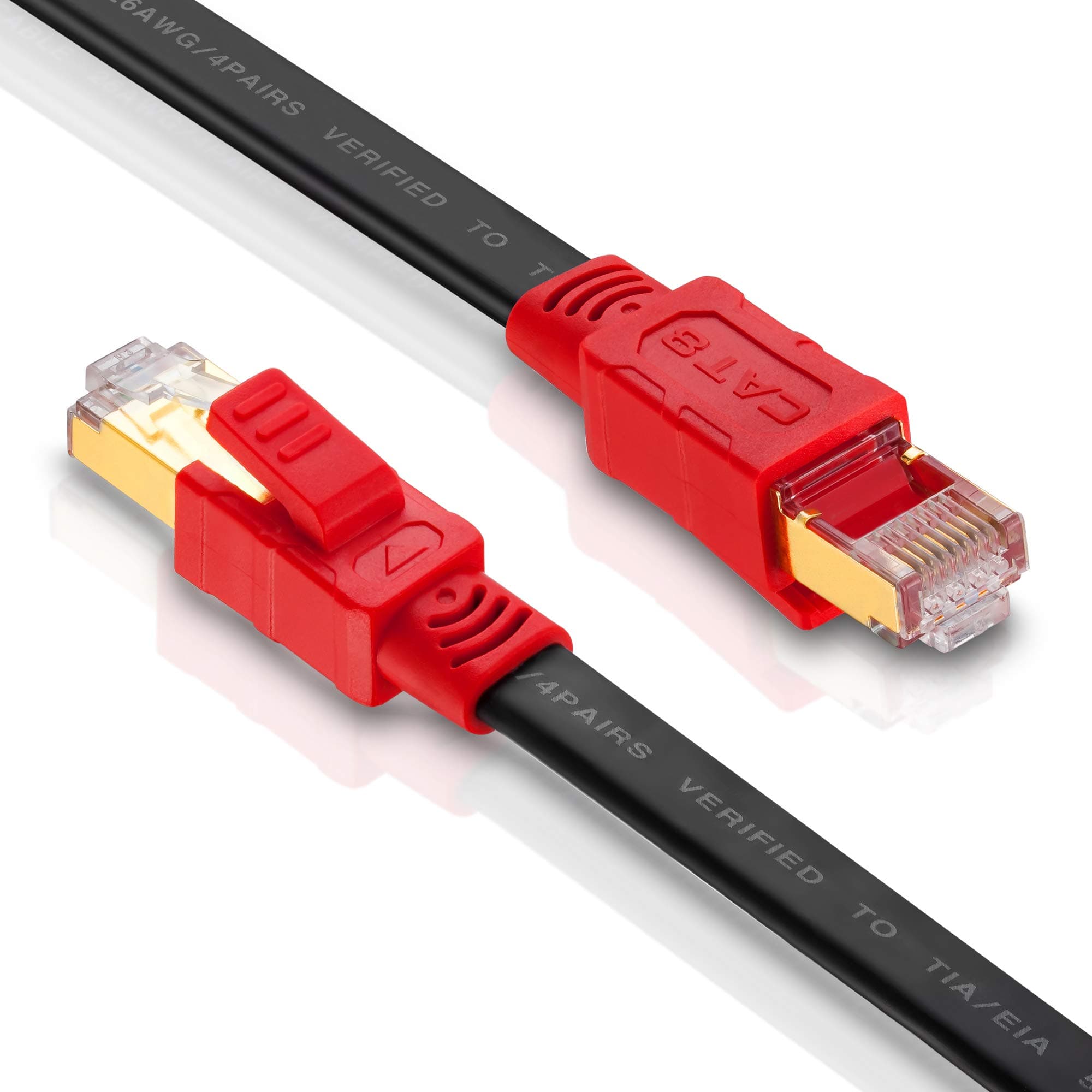 Flat Cat8 Ethernet Cable 10ft MofaHz 26AWG Cat 8 LAN Network Cable 40Gbps 2000Mhz High Speed Gigabit Professional Premium SFTP Internet Cable Compatible with Cat7/Cat5/Cat5e/Cat6/Cat6e
