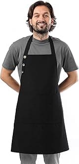 TOSHE Kitchen Apron Waterdrop Resistant Cotton Apron with adjustable Aprons f...