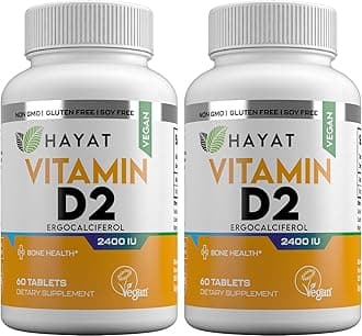 Vitamins Vegan Natural Vitamin D 2400 IU, D2, Certified Halal (Pack of 2)