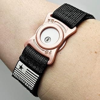 4-18" Inch Adjustable Freedom Band for Freestyle Libre 3 : Transmitter Protection Sensor Cover Arm & Leg Band -No More Adhesive Patches (4-18" Active Band, Black) (Rose Gold)