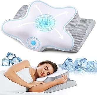 Cervical Neck Pillow for Pain Relief, Ergonomic Pillow for Sleeping, Contour Memory Foam Pillows for Shoulder Pain, Orthopedic Bed Pillows Neck Support for Side Back Stomach Sleepers with Pillowcase
