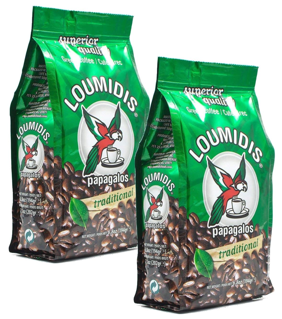 Loumidis Traditional Greek Quality Ground Coffee 2 Pack Bundle