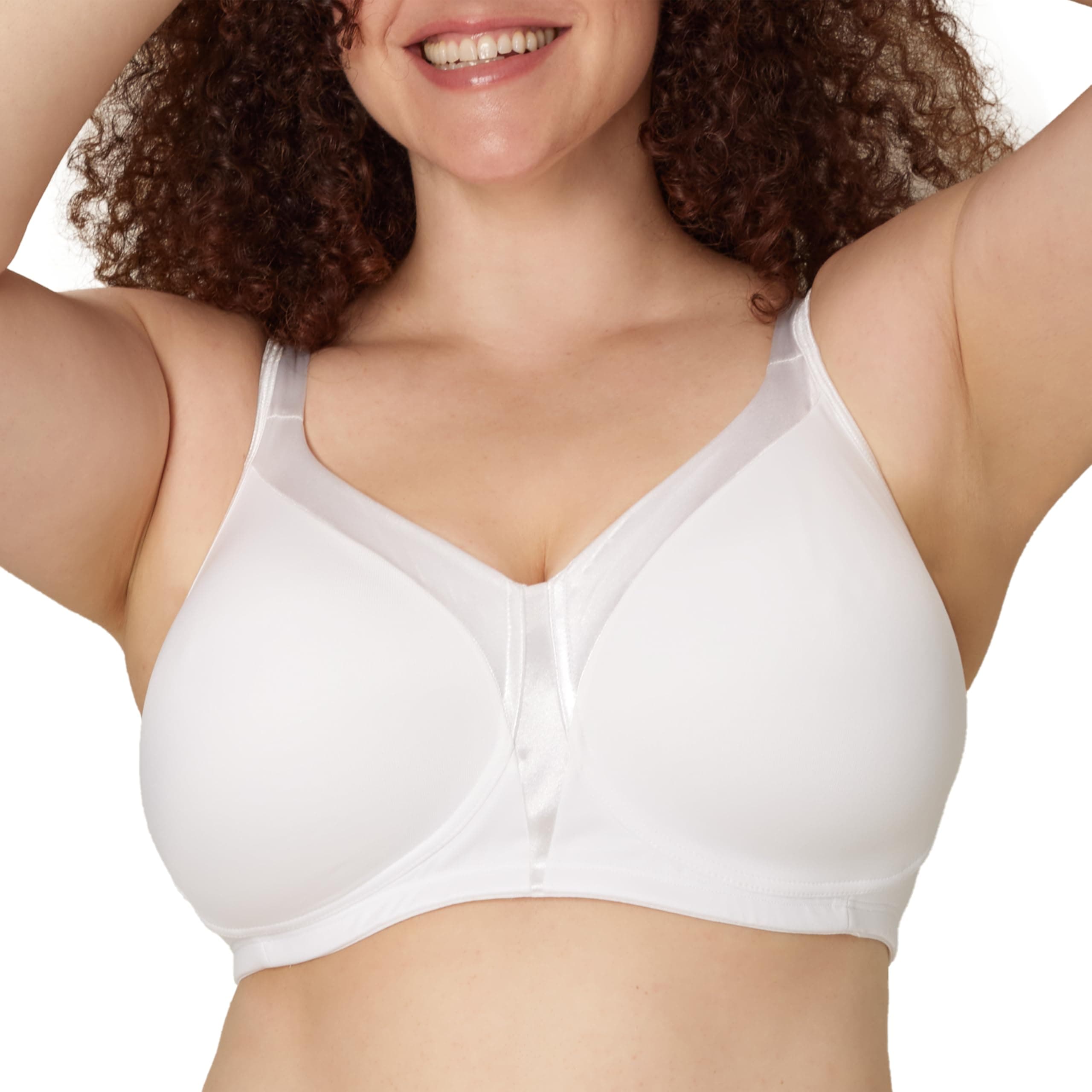 Playtex Women's Wireless Bra, 18 Hour Plus-Size T-Shirt Bras Available, Smoothing, Full Coverage, 4803, Single or 2-Pack