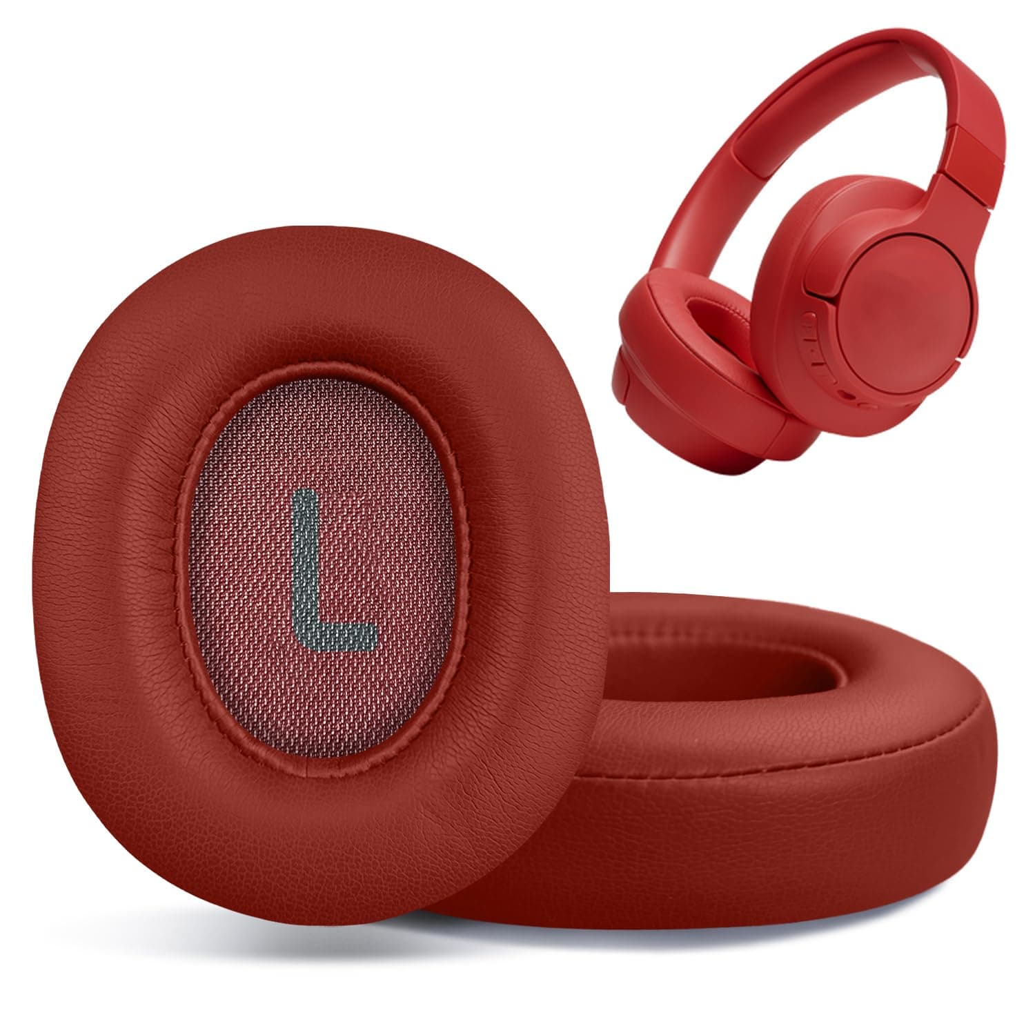 Replacement Ear Pads for JBL Tune 700(700BT)/710(710BT)/720(720BT)/750(750BT,750BTNC)/760(760NC)/770(770NC) Headphones, Headset Ear Cushions, Headset Earpads, Ear Cups Cover-Red