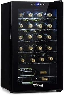 Klarstein Shiraz Uno - wine refrigerator, temperatures: 5-18 ° C, 42 dB, soft-touch control panel, 5 shelves, space for 24 bottles of wine, volume: 67 liters, black