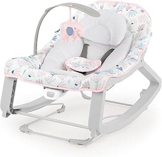 Ingenuity Keep Cozy 3-in-1 Grow with Me Vibrating Baby Bouncer Seat & Infant to Toddler Rocker - Burst (Pink), Newborn and up