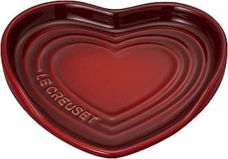Le Creuset Cerise Stoneware Heart Shaped Spoon Rest, 5.25"