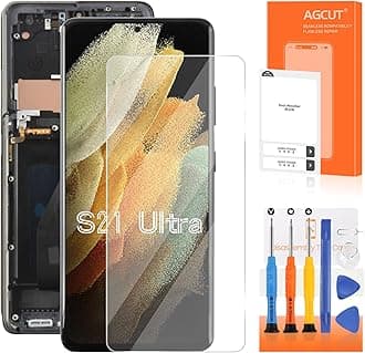OLED for Samsung Galaxy S21 Ultra Screen Replacement for S21 Ultra 5G LCD Display for SM-G998U SM-G998B LCD Digitizer Touch Screen Assembly Black with Frame+Installation Video(with Fingerprint)