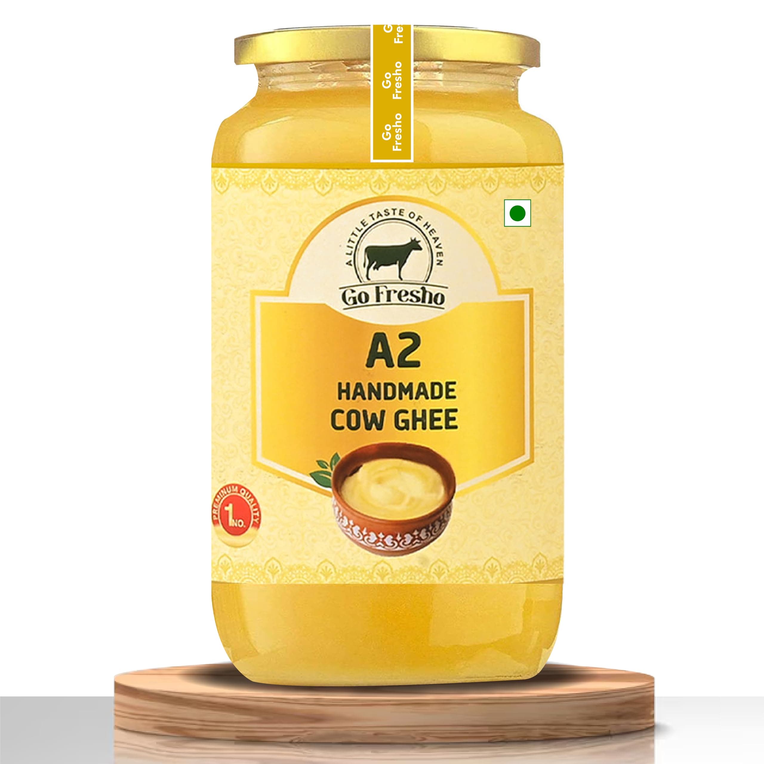 Go Fresho A2 Desi Cow Ghee | Vedic Bilona Method | 100ml Glass Jar | Pure, Natural & Healthy | Grass-Fed | Immunity Booster