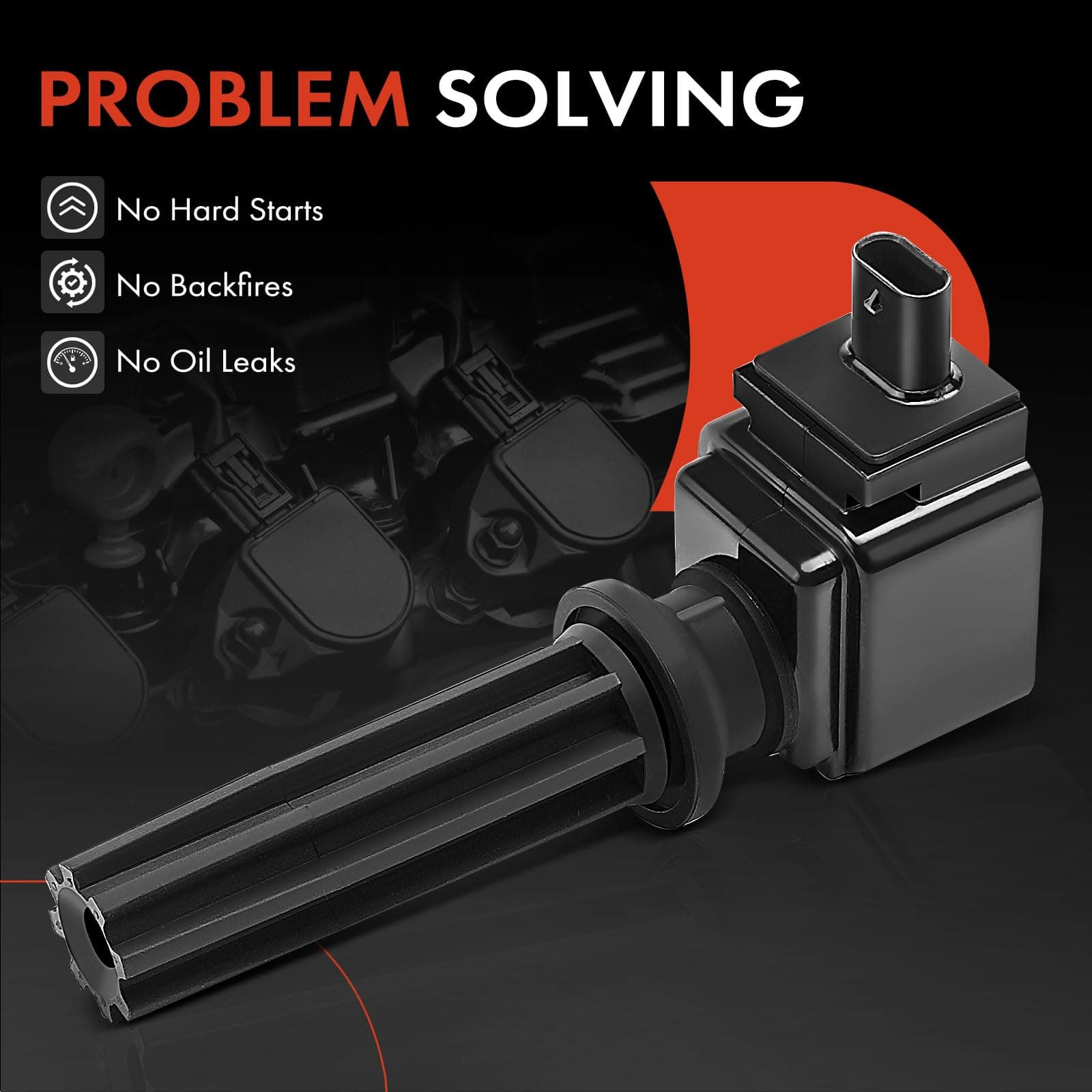 A-Premium 4PCS Ignition Coil Packs Compatible with Ford, Lincoln, Jaguar & Land Rover Vehicles - [2.0L 2.3L 2.5L] - Explorer 2013-2019, Focus 2012-2018, Fusion 2013-2020, MKC 2015-2019, LR2 2013-2015