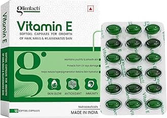 Vitamin E Capsule for Glowing Face, Skin and Hair Nutrition, Vitamin E Capsule Pack with Nutrient-Rich Formulation for Face Care, Skin Care and Hair Care (15 Capsules Each) (7)