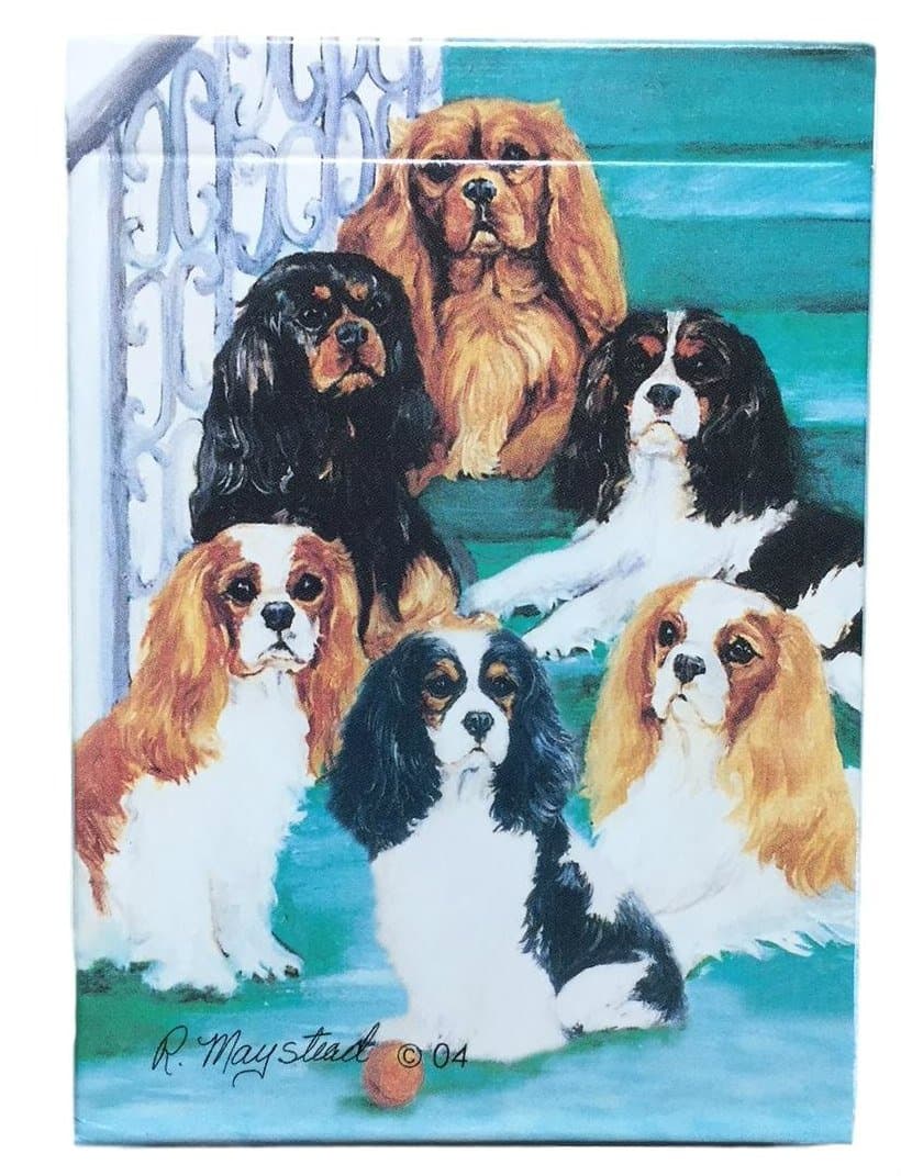 Best Friends Playing Cards, by Ruth Maystead - Cavalier King Charles Spaniel