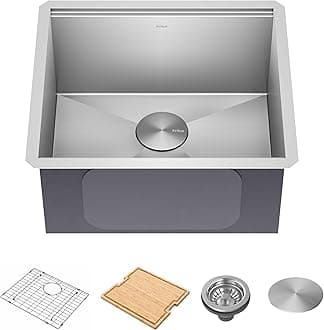 Kore 21 Inch Undermount Workstation 16 Gauge Stainless Steel Double Bowl Stainless Steel Kitchen Sink with Accessories, KWU111-21