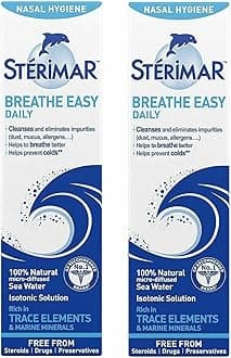 STERIMAR Breathe Easy Daily - 100% Natural Sea Water based Nasal Spray For Fever- 100ml-PACK OF 2
