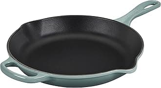 Le Creuset Enameled Cast Iron Signature Iron Handle Skillet, 9" (1-3/8 qt.), Sea Salt
