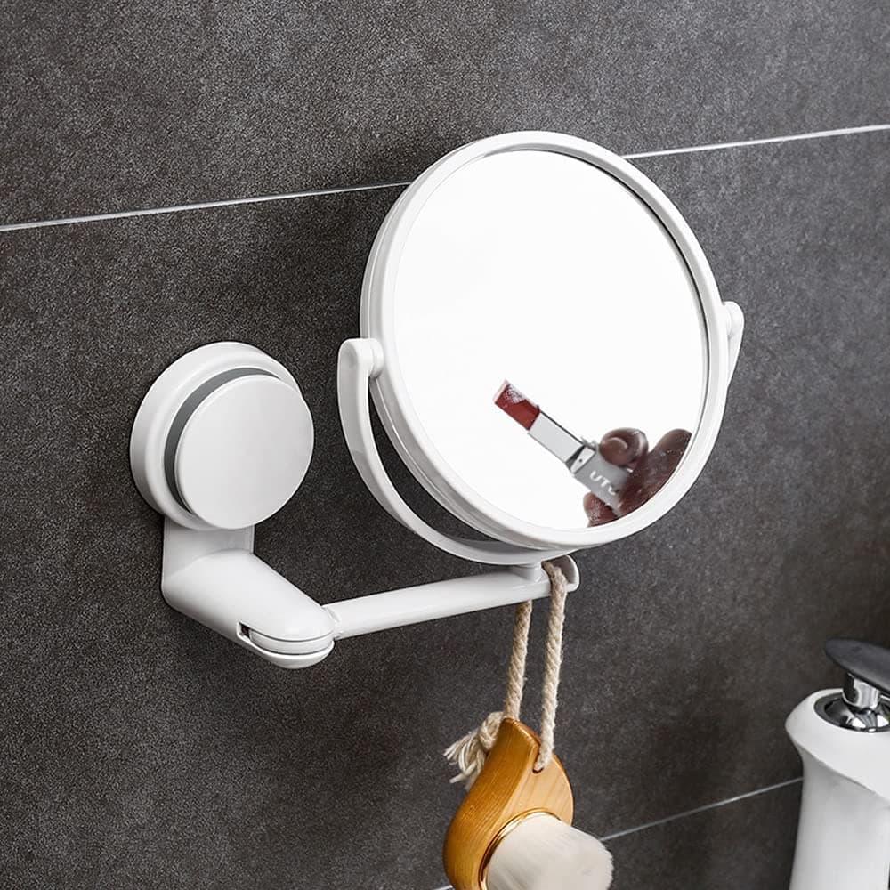 SYOSI Suction Cup Wall Mirror Bathroom Mirror Makeup Mirror Wall Hanging Mirror 360 Adjustable Double Sided Magnifying Mirror Desktop Mirror Table Mirror