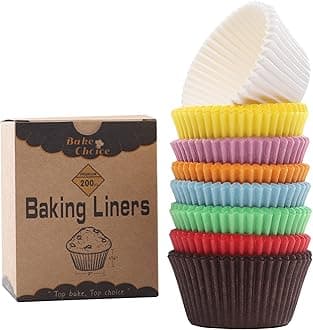 200pcs Standard Rainbow Cupcake Liners for baking,food-grade cupcake wrappers,greaseproof parchment muffin liners for Christmas decorations