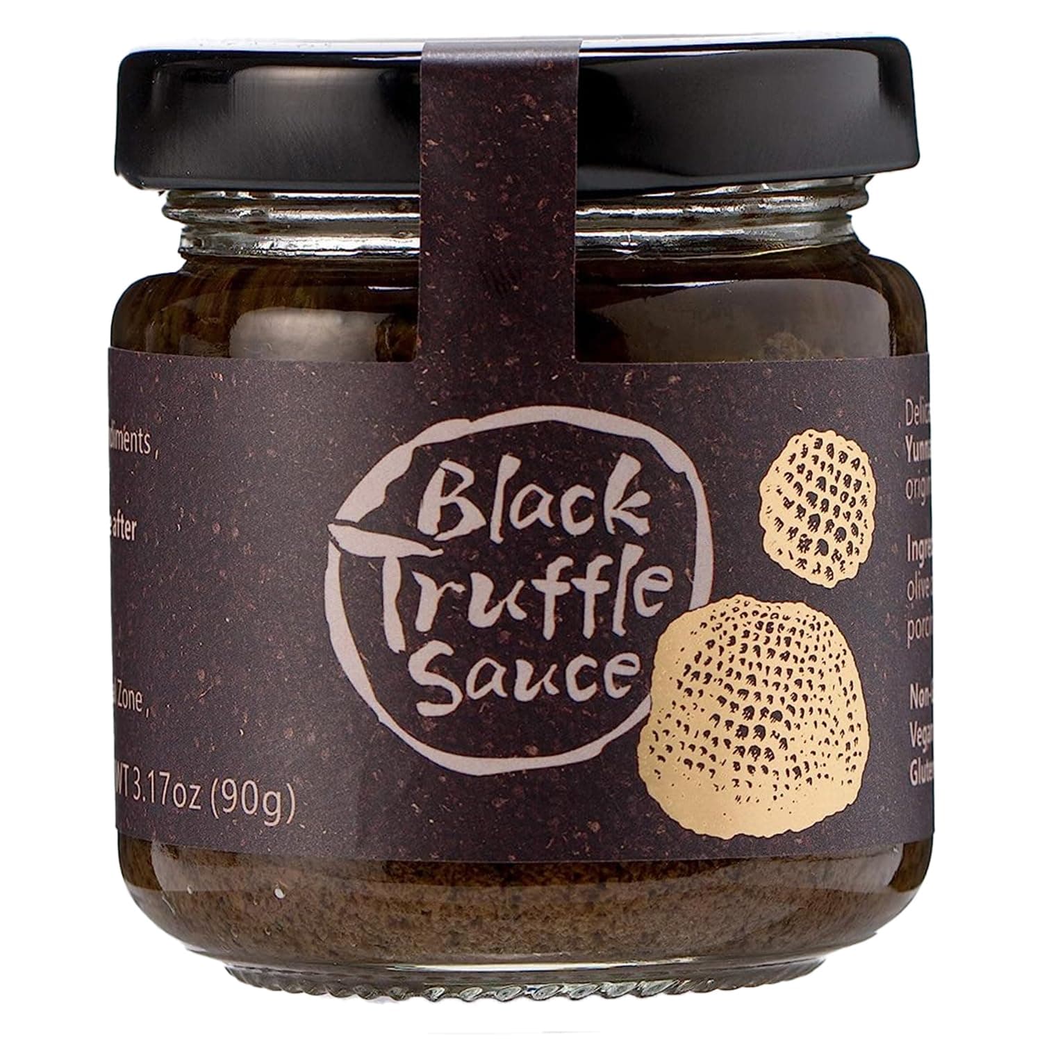 VIGOROUS MOUNTAINS Black Truffle Paste - 3.17 oz Vegan Pesto Pasta Sauce Seasoning in Extra Virgin Olive Oil