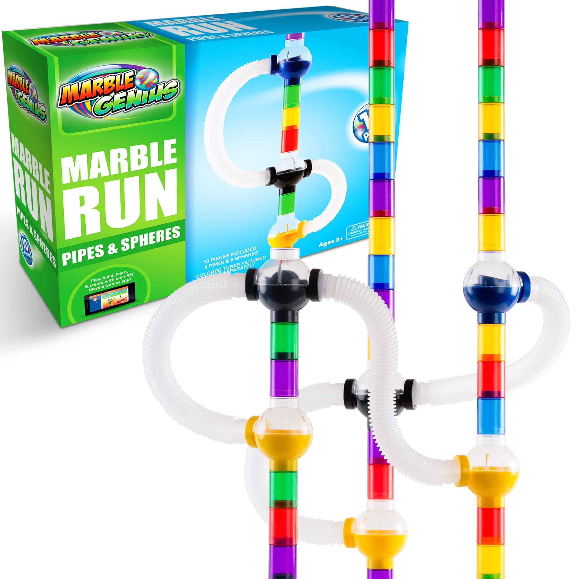 Marble Genius Marble Run Pipes and Spheres Accessory Set