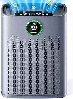 Air Purifiers for Home Large Room, with Smart Mode, Cover Up to 2200 Ft², PM2.5 Air Quality Display, 22dB Sleep Mode, Aromatherapy with 2X-Purification & 360°Air Outlet, HAP603, Bluish Grey