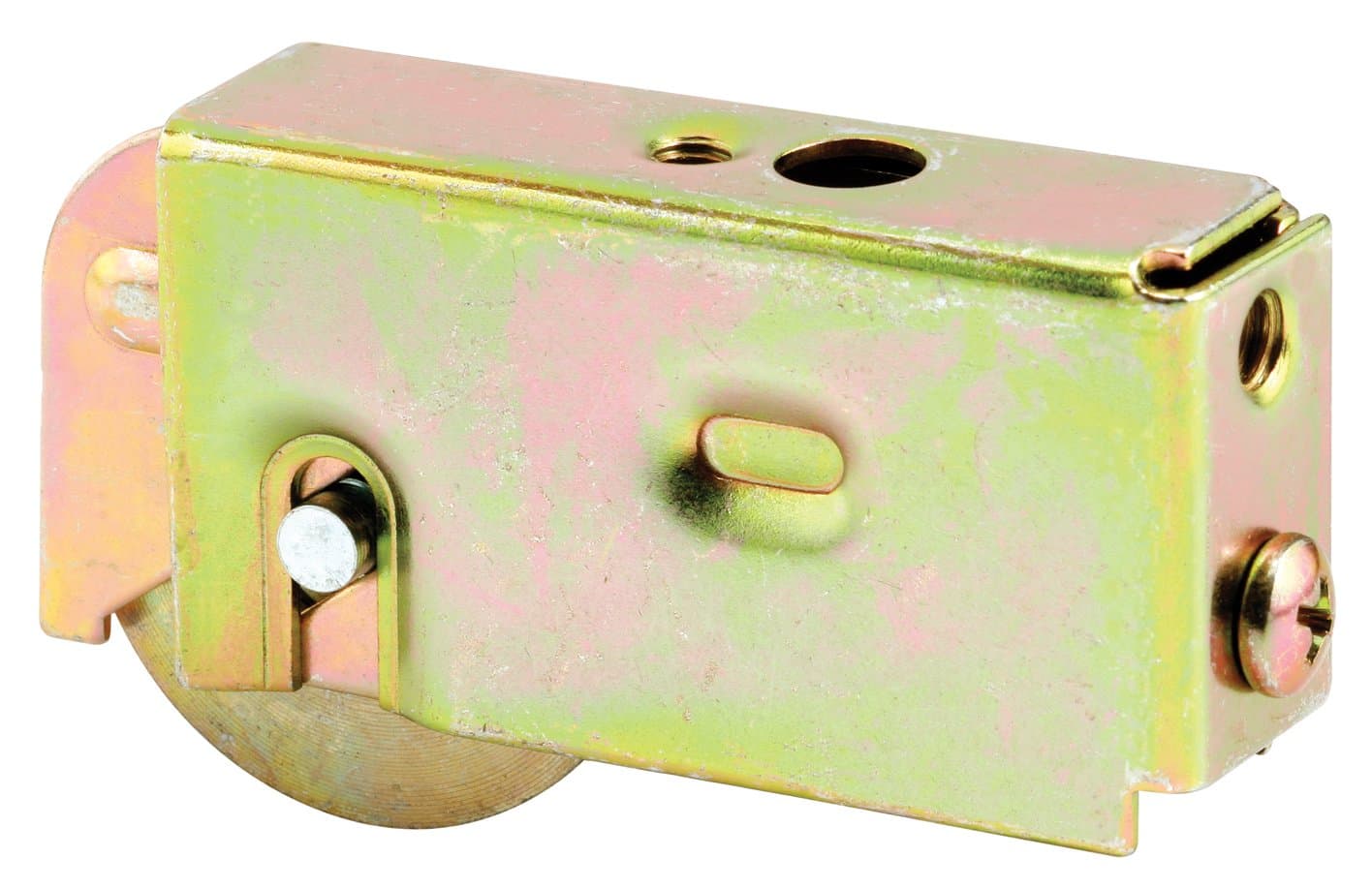 D 1563 1-1/2 In. Steel Roller Assembly with Ball Bearing and Plain Back Housing, for Air Control, Howmet, Krestmark (Single Pack), Yellow zinc