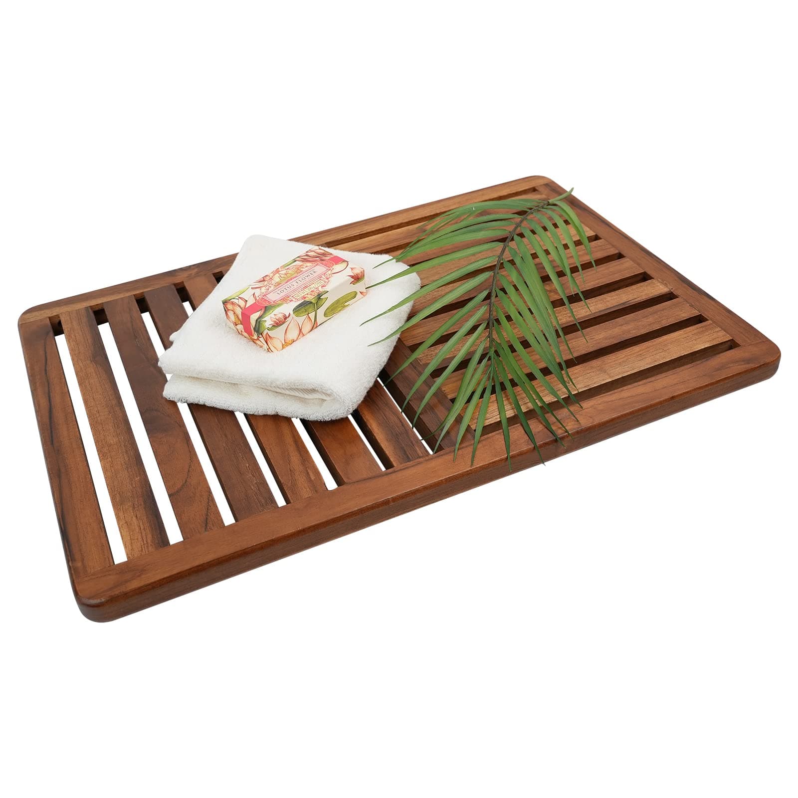Teak Bath Shower Mat, Duckboard Bath Mat, Non-Slip Shower Board for Bathtub, Pool, Kithchen 60x40cm by Nothing burger