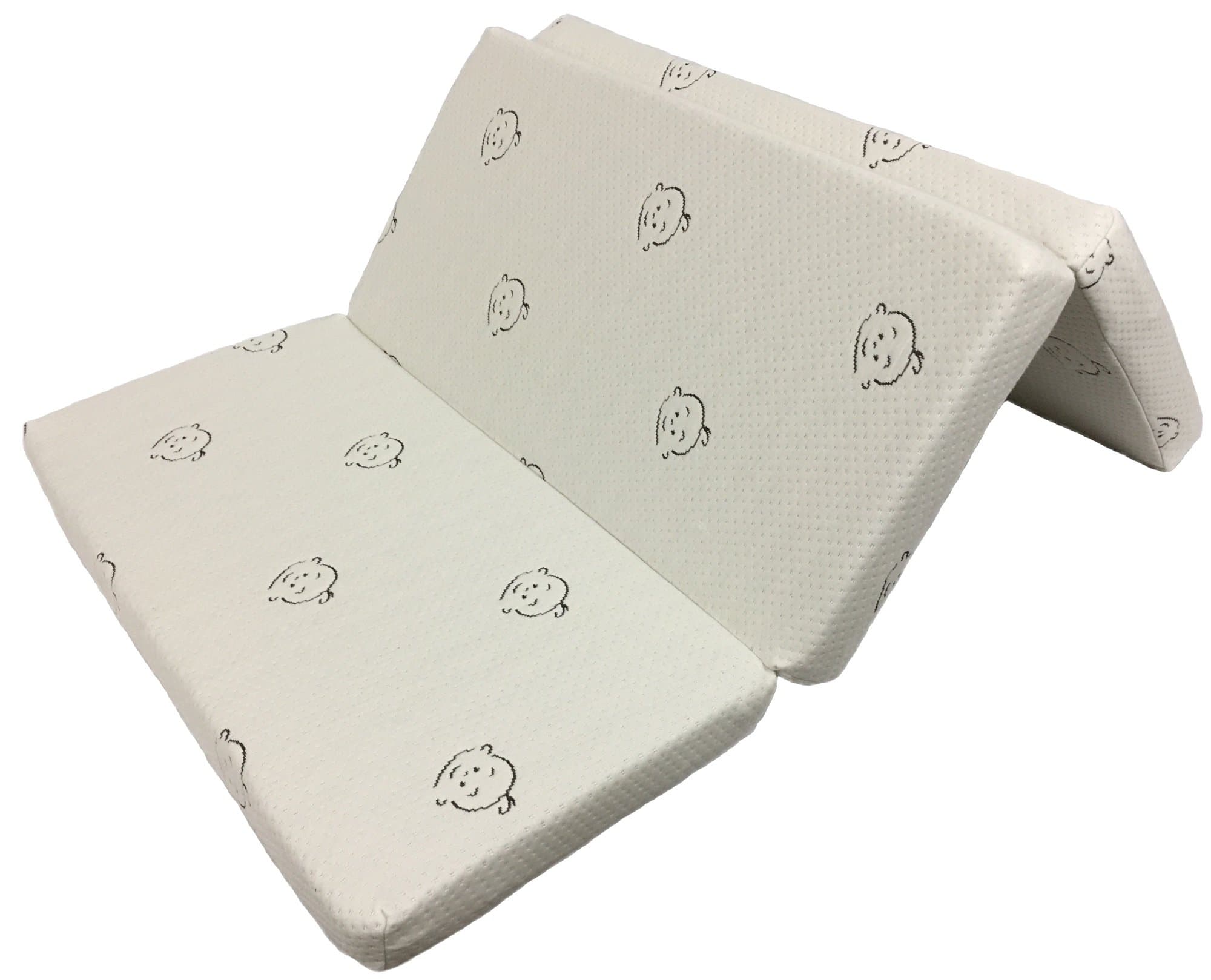 Folding Pack n Play Mattress: Firm & Light Foam Core by Sproutwise Kids - Soft Organic Cotton Cover. Travel Bag Included. (27")