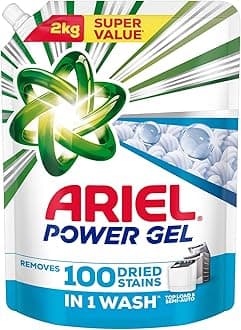 Power Gel Liquid Detergent for Top Load & Semi Auto – 2kg | Removes 100 Dried Stains in 1 Wash | Faster Dissolving | Long-Lasting Fragrance | Color Protection | At the price of Powders