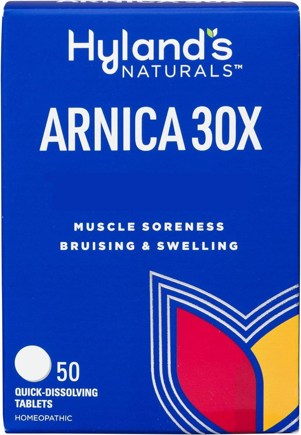 Arnica Montana 30x Tablets, Natural Relief of Bruises, Swelling and Muscle Soreness, Quick Dissolving Tablets (Pack of 1, 50 Count Total)