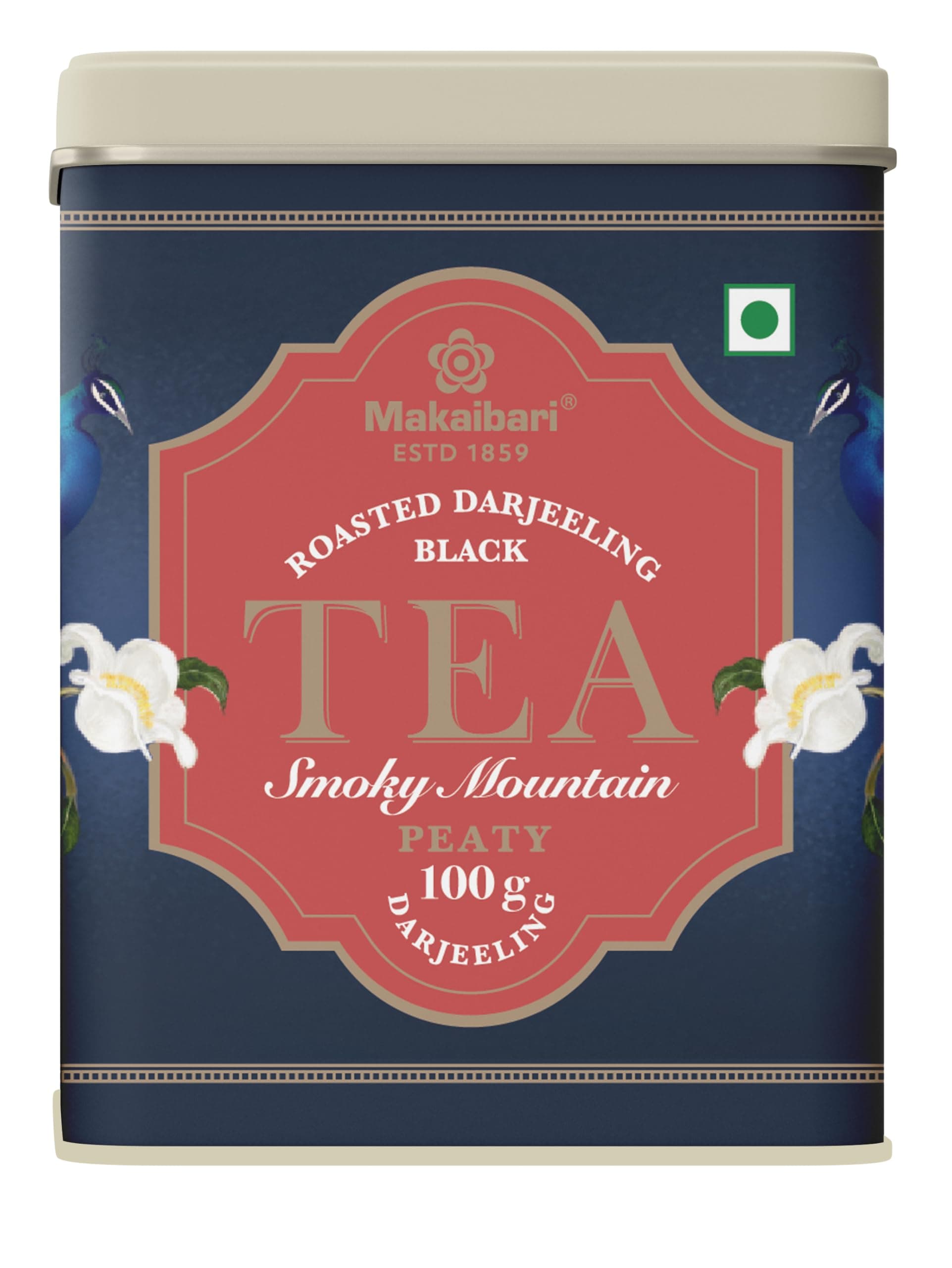 Makaibari Roasted Darjeeling Loose Leaf Black Tea, 100g Tin Caddy, 100% Darjeeling Long Leaf Tea, Smoky Flavor