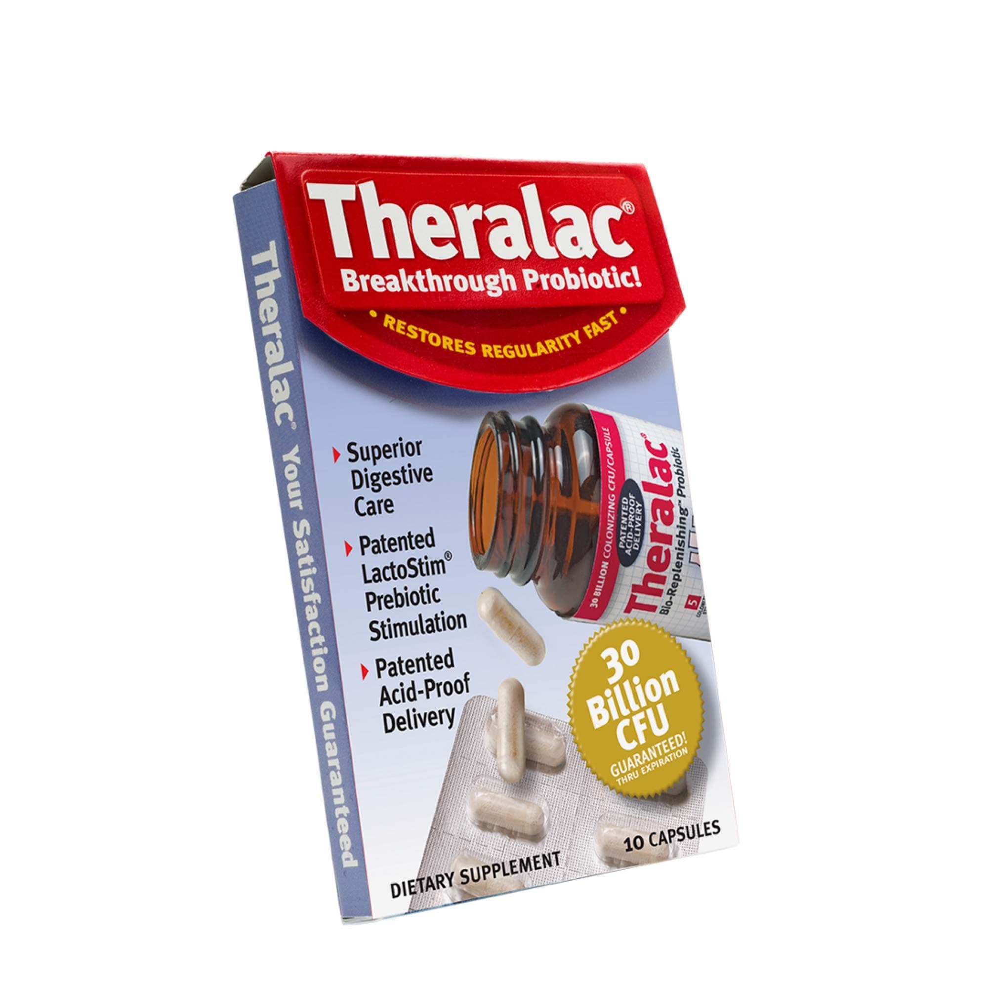 Master Supplements Theralac Travel Pack- 10 Vegan Capsules - Multi Strain Probiotic for Optimal Gut Health, Immune Booster, Gas and Bloating Relief - Gluten Free - 10 Servings